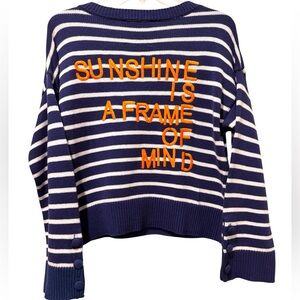 Kerri Rosenthal XOXR cotton embroidered neck sweater size medium